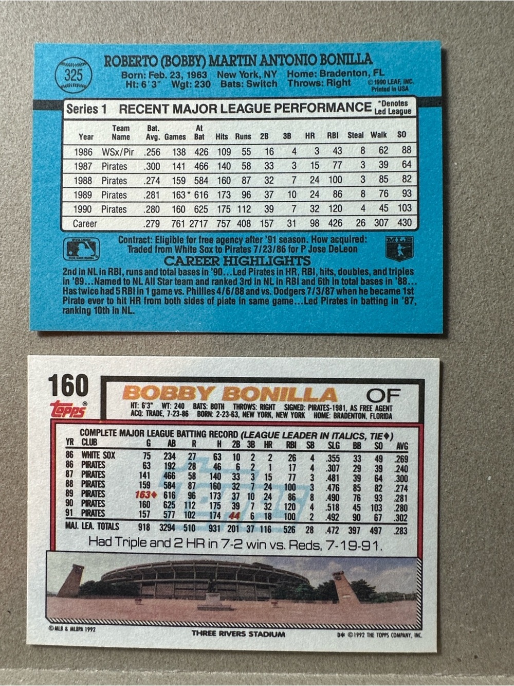 Barry Bonds/Bonilla/Van Slyke/Drabek Pirates lot of 20 - Picture 9 of 15